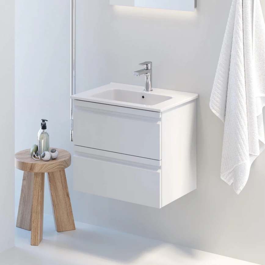 Badeværelsesskab med vask VEDO + LED-spejl LED/10W/230V IP44 hvid