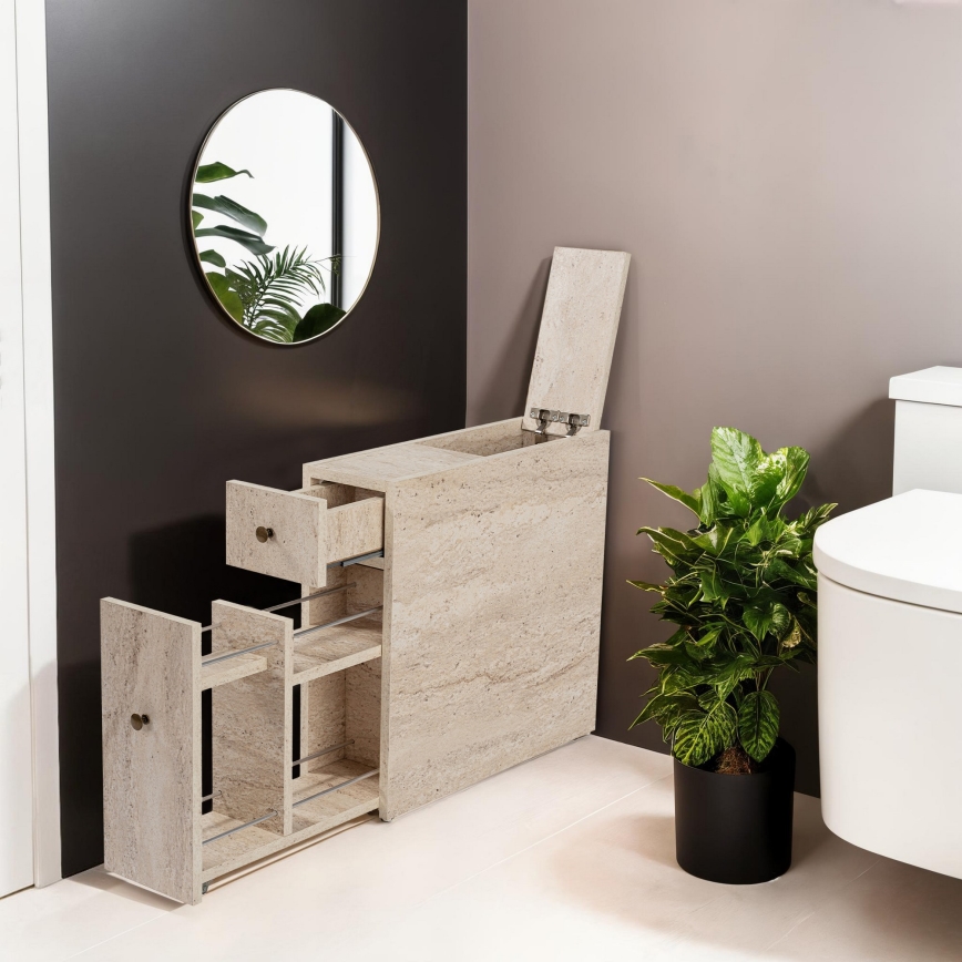Badeværelsesskab MELODY – beige marmorfinish