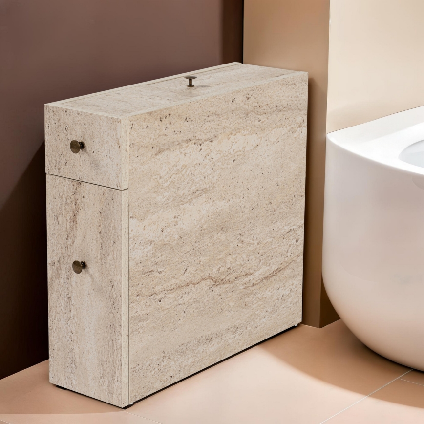Badeværelsesskab MELODY – beige marmorfinish