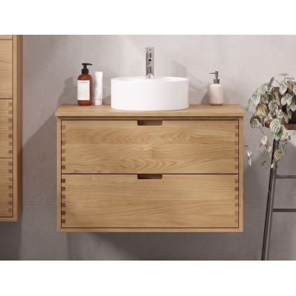 Badeværelsesskab til håndvask GRIBSKOV 100 cm beige/eg