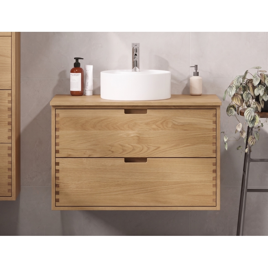 Badeværelsesskab til håndvask GRIBSKOV 100 cm beige/eg