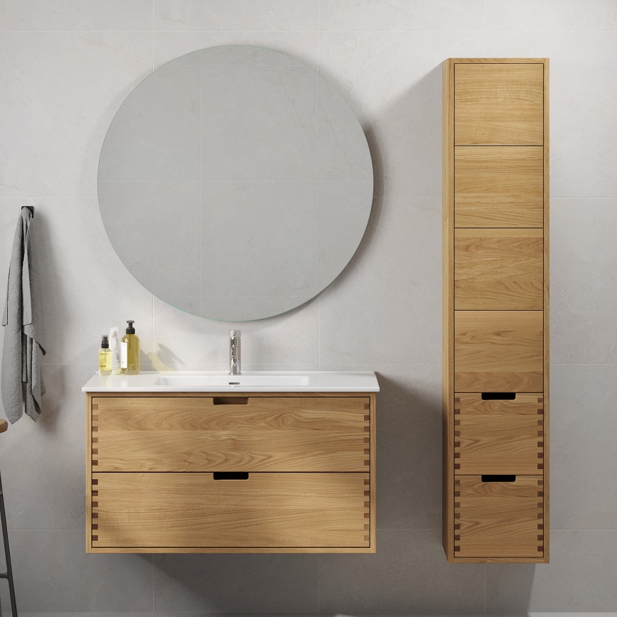 Badeværelsesskab til håndvask GRIBSKOV 100 cm beige/eg