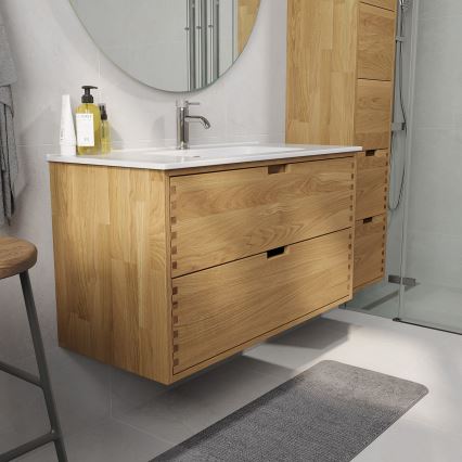Badeværelsesskab til håndvask GRIBSKOV 100 cm beige/eg