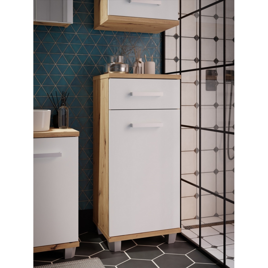 Badeværelsesskab VENOM hvid/artisan-eg