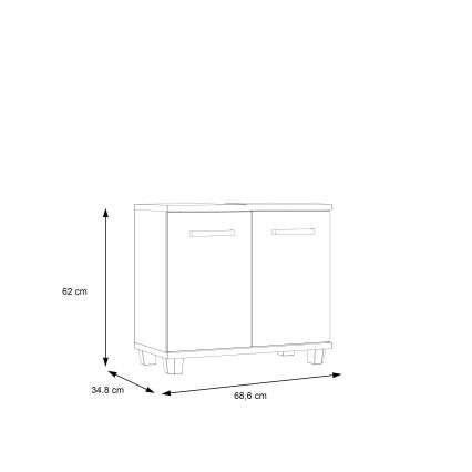 Badeværelsesskab VENOM hvid/sonoma-eg