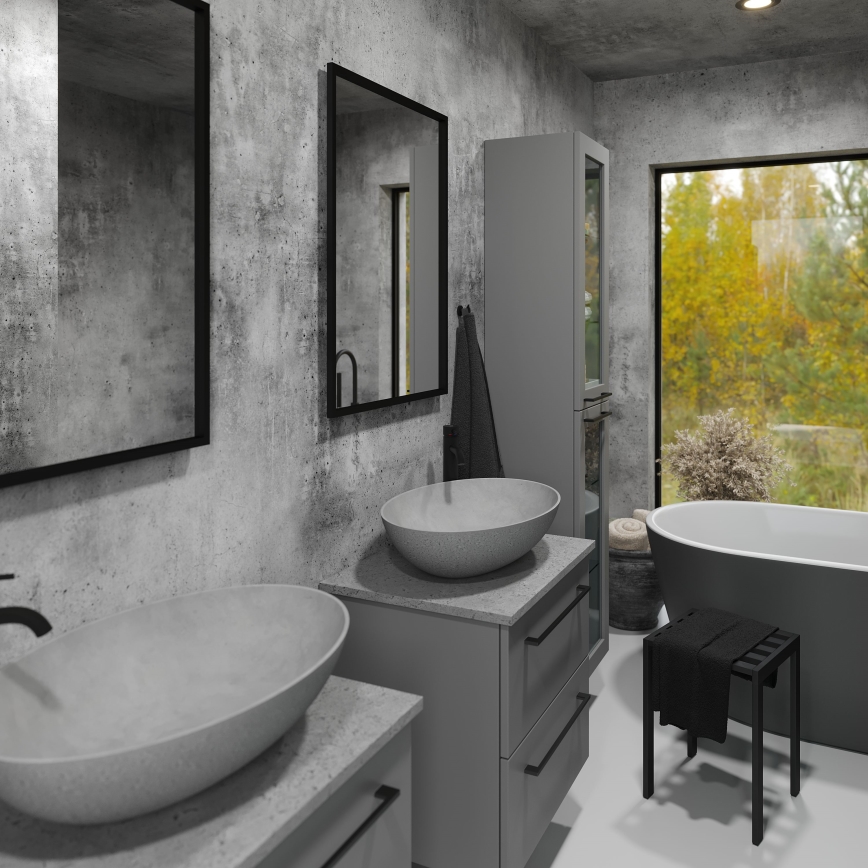 Badeværelsesspejl BORGSTED 60x80 cm sort