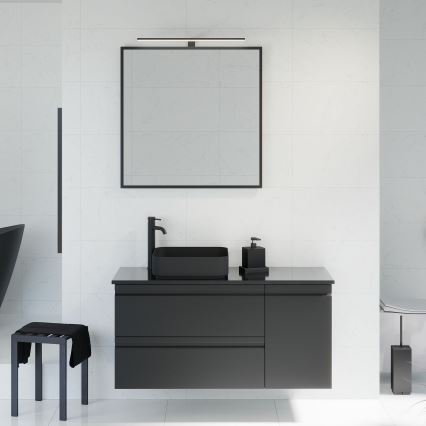 Badeværelsesspejl BORGSTED 80 x 80 cm, sort