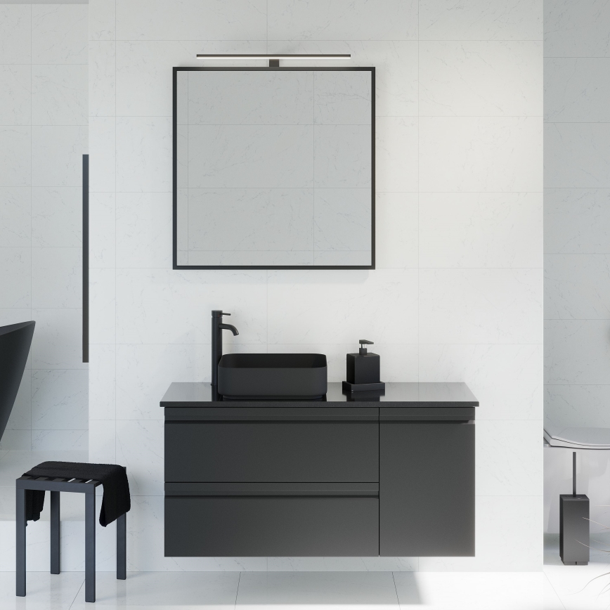 Badeværelsesspejl BORGSTED 80 x 80 cm, sort