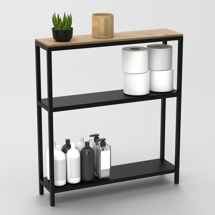 Badeværelsesstativ 67x60 cm sort