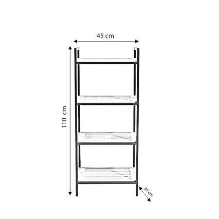 Badeværelsesstativ STRALSUND 110x45 cm eg/sort