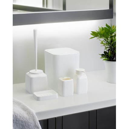 Badeværelsessæt CRYSTAL 5 stk. hvid