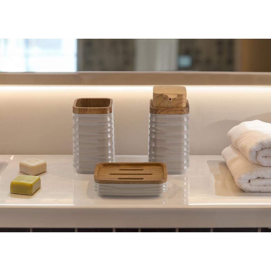 Badeværelsessæt WAVE 5 stk. beige/brun