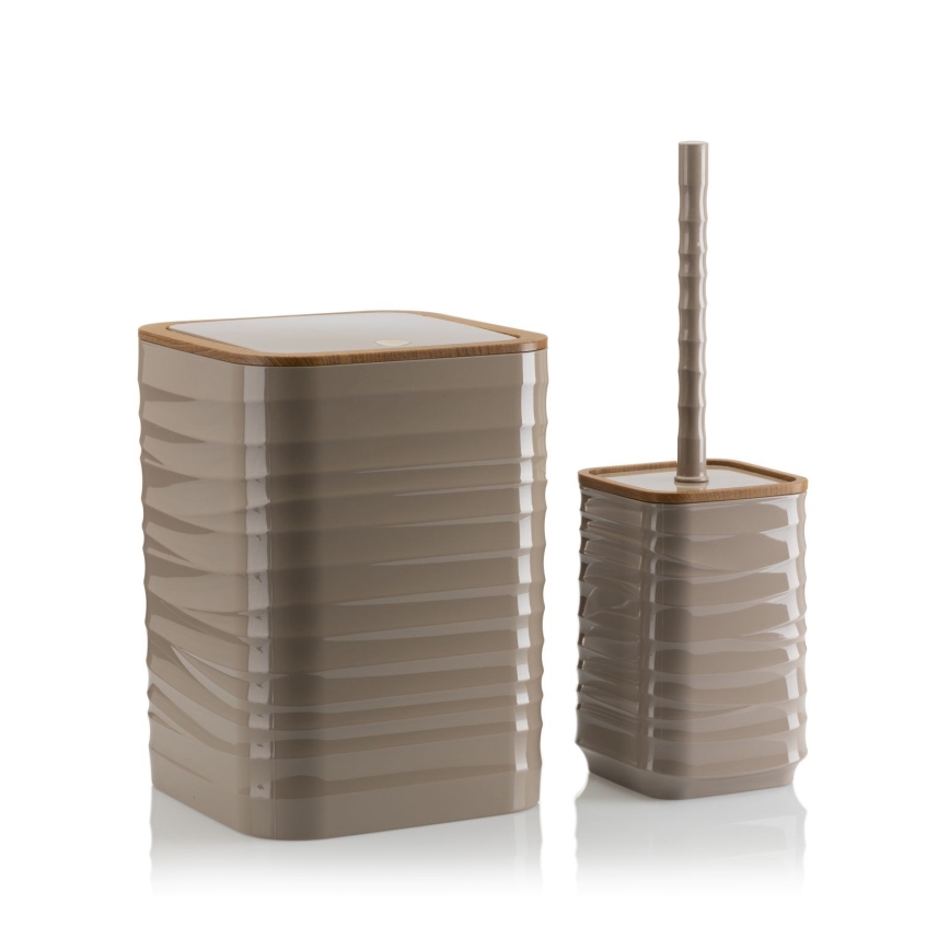Badeværelsessæt WAVE 5 stk. beige/brun