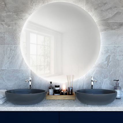 Baltica Design - LED vægmonteret badeværelsesspejl med baggrundsbelysning BRIGHT LED/15W/230V 6500K Ø 80 cm IP65