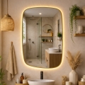 Baltica Design - LED badeværelsesspejl med baggrundsbelysning STONE CALM LED/15W/230V 2700K 90x60 cm IP65 guld