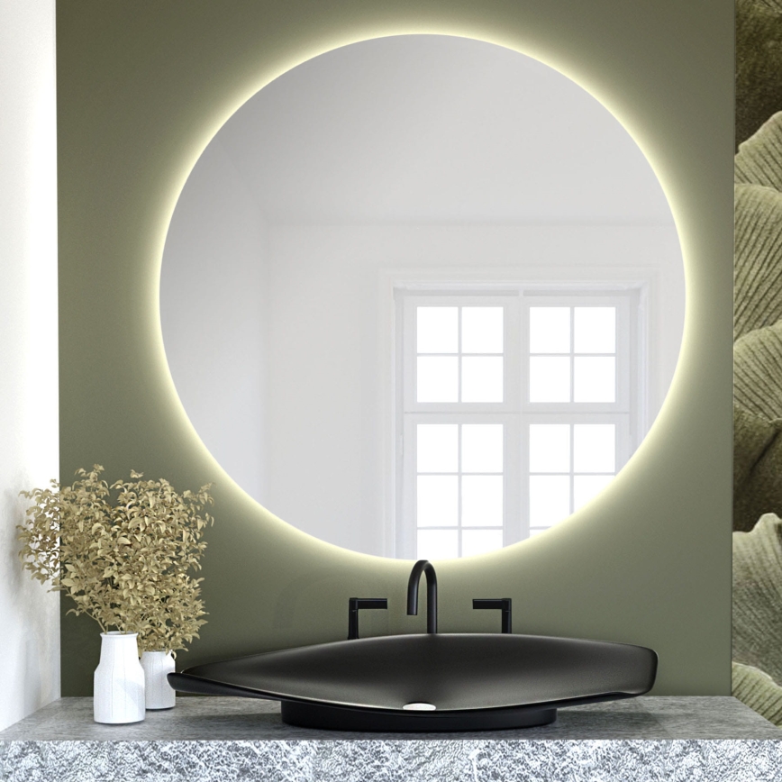 Baltica Design - LED vægmonteret badeværelsesspejl med baggrundsbelysning BRIGHT LED/15W/230V 3000K Ø 100 cm IP65