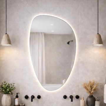 Baltica Design - LED badeværelsesvægsspejl med integreret belysning STONE FLUID LED/15W/230V 4500K 92x55 cm IP65