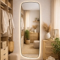 Baltica Design - LED baggrundsbelyst vægmonteret badeværelsesspejl STONE CALM LED/15W/230V 4500K 155x50 cm IP65 sort