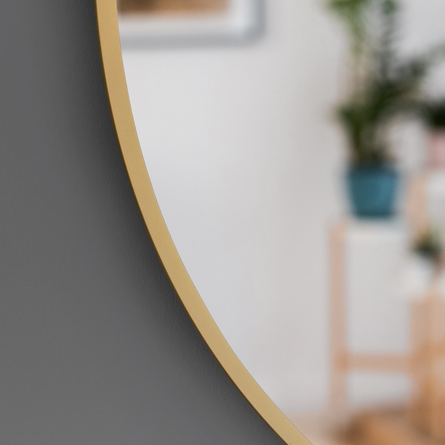 Baltica Design - LED vægmonteret badeværelsesspejl med baggrundsbelysning BRIGHT LED/15W/230V 4500K Ø 100 cm IP65 guld