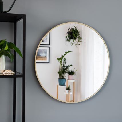 Baltica Design - LED vægmonteret badeværelsesspejl med bagbelysning BRIGHT LED/15W/230V 4500K Ø 60 cm IP65 guld