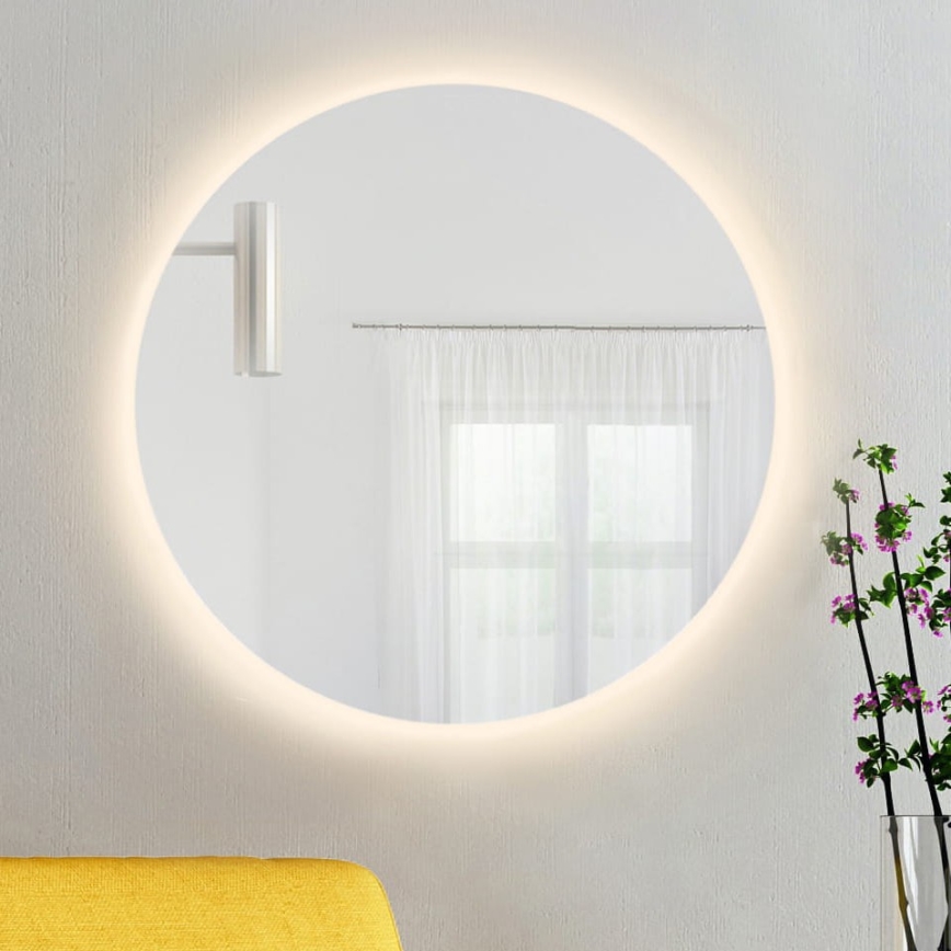 Baltica Design - LED vægmonteret badeværelsesspejl med baggrundsbelysning BRIGHT LED/15W/230V 3000K Ø 100 cm IP65