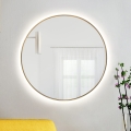 Baltica Design - LED vægmonteret badeværelsesspejl med baggrundsbelysning BRIGHT LED/15W/230V 4500K Ø 70 cm IP65 guld