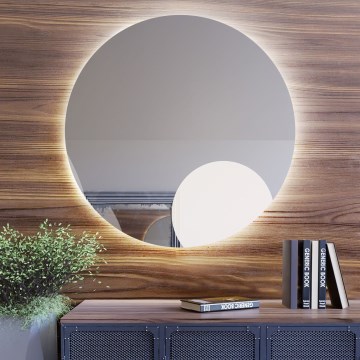 Baltica Design - LED vægmonteret badeværelsesspejl med baggrundsbelysning BRIGHT LED/15W/230V 4500K Ø 70 cm IP65