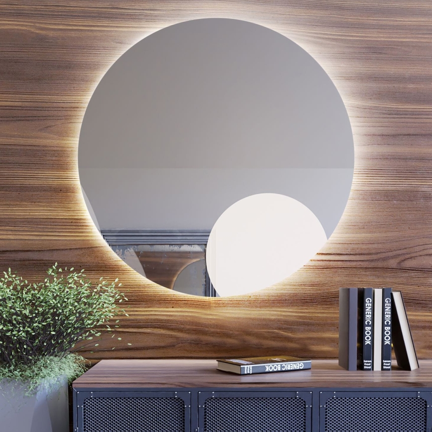 Baltica Design - LED vægmonteret badeværelsesspejl med baggrundsbelysning BRIGHT LED/15W/230V 4500K Ø 70 cm IP65
