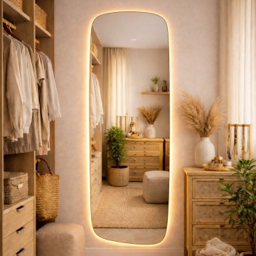 Baltica Design - LED vægmonteret badeværelsesspejl med baggrundsbelysning STONE CALM LED/15W/230V 2700K 155x50 cm IP65