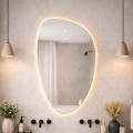 Baltica Design - LED vægmonteret badeværelsesspejl med baggrundsbelysning STONE FLUID LED/15W/230V 2700K 92x55 cm IP65