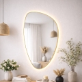 Baltica Design - LED vægmonteret badeværelsesspejl med baggrundsbelysning STONE FLUID LED/15W/230V 4500K 92x55 cm IP65 guld
