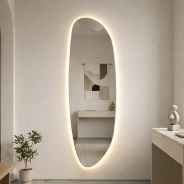 Baltica Design - LED vægmonteret badeværelsesspejl med baggrundslys STONE FLUID LED/15W/230V 4500K 155x50 cm IP65