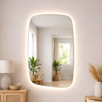 Baltica Design - LED vægmonteret badeværelsesspejl med indbygget belysning STONE CALM LED/15W/230V 4500K 90x60 cm IP65