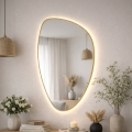 Baltica Design - LED vægspejl til badeværelse med baggrundsbelysning STONE FLUID LED/15W/230V 2700K 92x55 cm IP65 guld