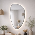 Baltica Design - Vægspejl til badeværelset med indbygget belysning STONE FLUID LED/15W/230V 4500K 92x55 cm IP65 sort