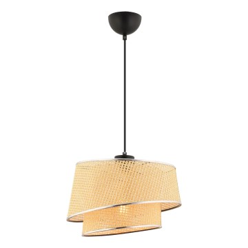 BARETTE pendel med 1xE27/60W/230V i beige/blank krom
