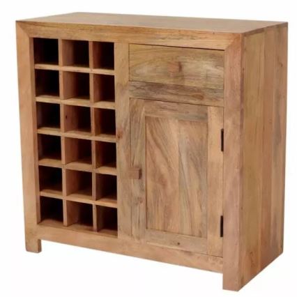 Barskab HINA 90x90 cm massivt træ/mangotræ