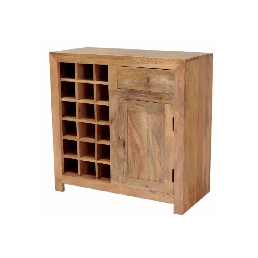 Barskab HINA 90x90 cm massivt træ/mangotræ