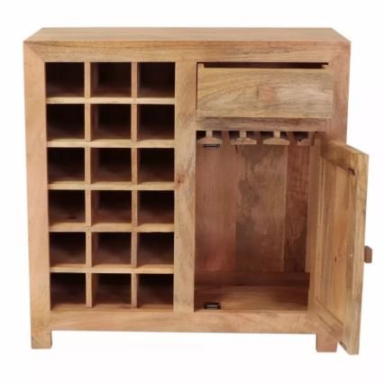 Barskab HINA 90x90 cm massivt træ/mangotræ