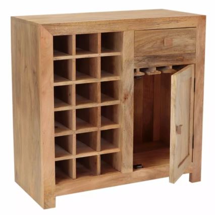 Barskab HINA 90x90 cm massivt træ/mangotræ
