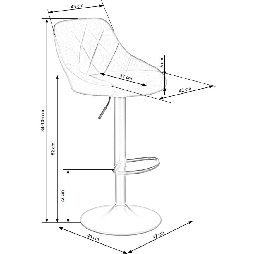 Barstol 106x47 cm sort/brun