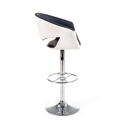 Barstol 115x60 cm hvid/sort/skinnende krom