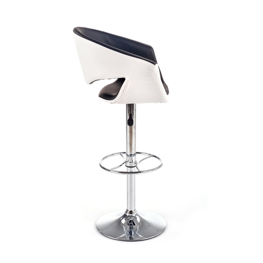 Barstol 115x60 cm hvid/sort/skinnende krom