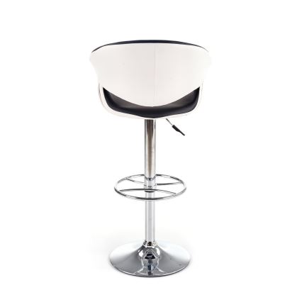 Barstol 115x60 cm hvid/sort/skinnende krom