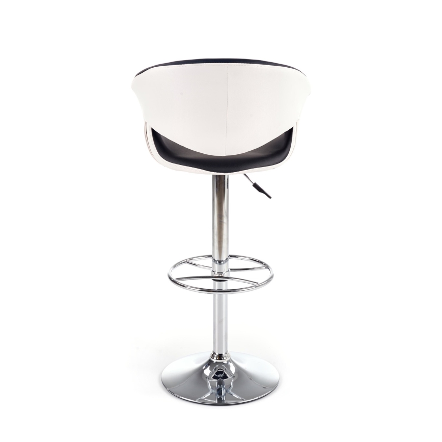 Barstol 115x60 cm hvid/sort/skinnende krom
