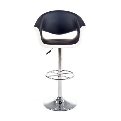 Barstol 115x60 cm hvid/sort/skinnende krom