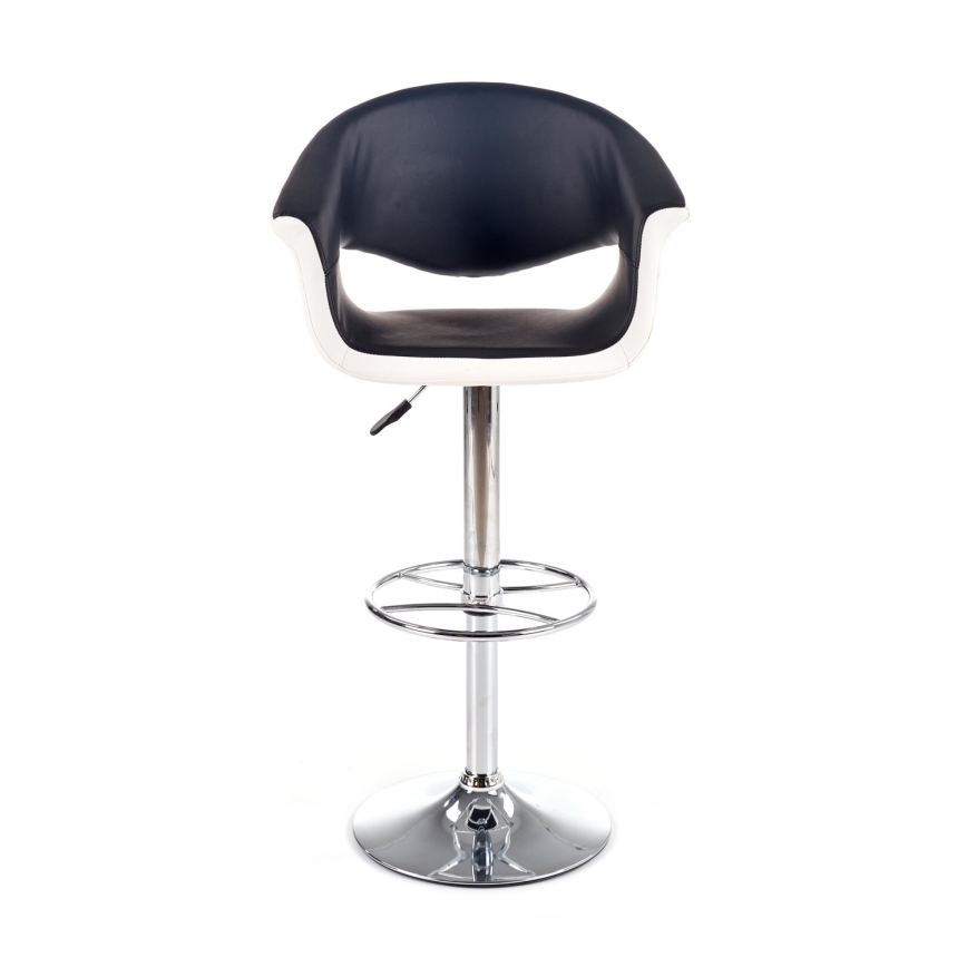 Barstol 115x60 cm hvid/sort/skinnende krom