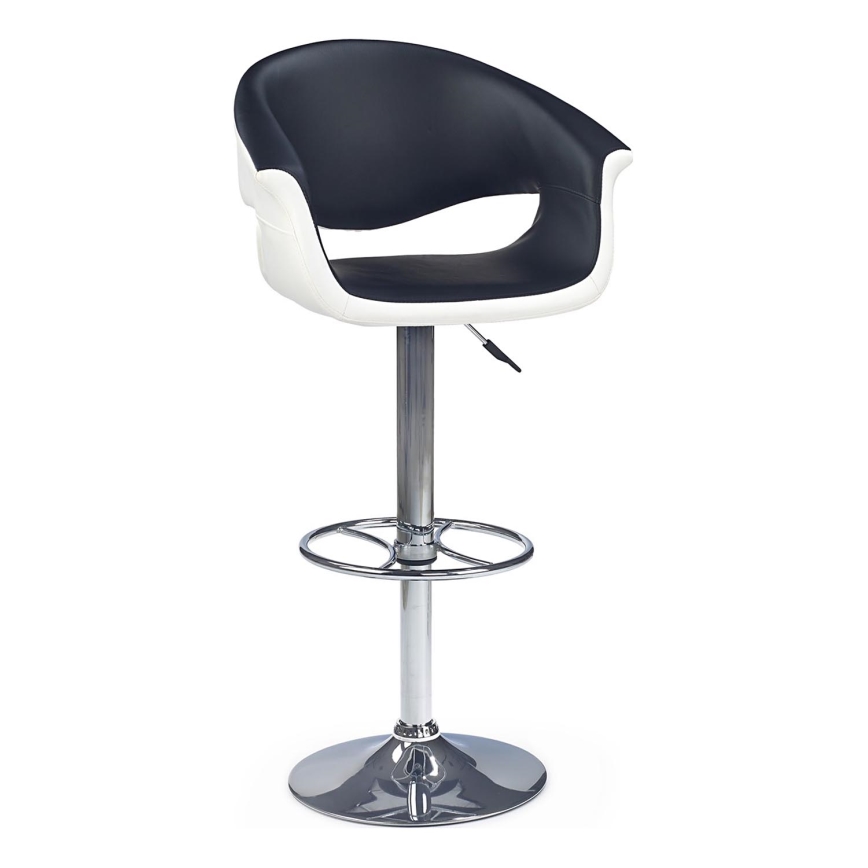 Barstol 115x60 cm hvid/sort/skinnende krom