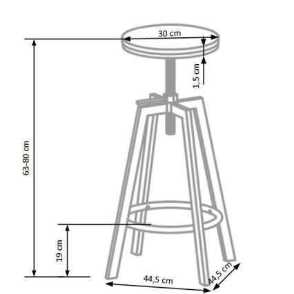 Barstol 80x30 cm sort