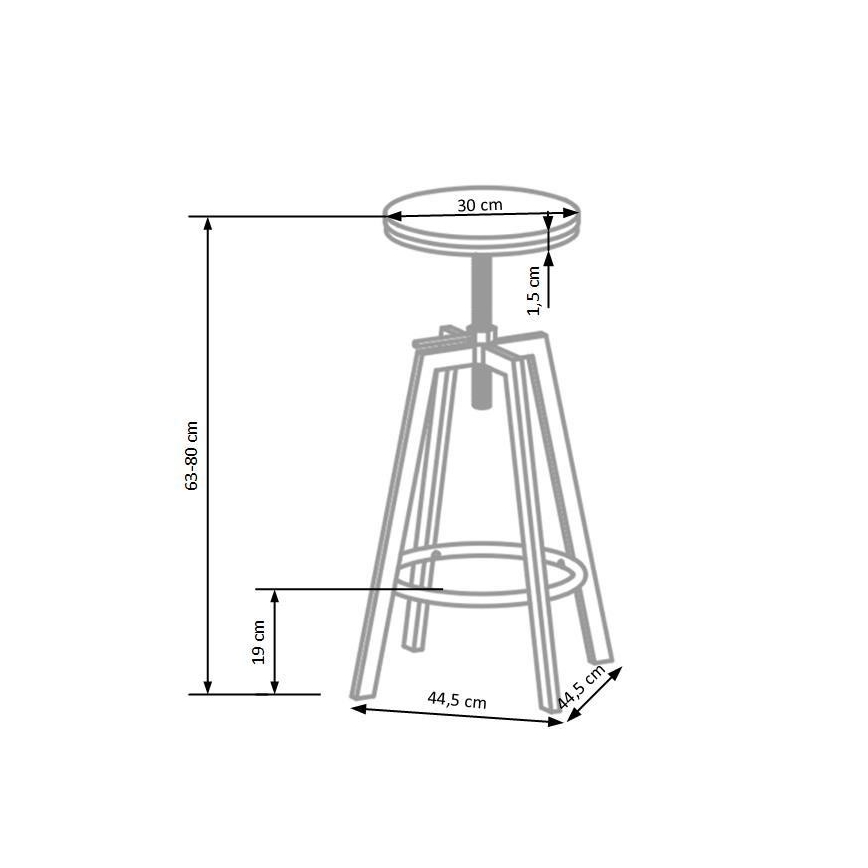 Barstol 80x30 cm sort